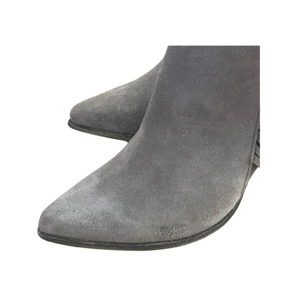 STEVE MADDEN Cacos Genuine Leather Gray Suede Fringe Boots Women’s Size 7B. - Picture 4 of 16
